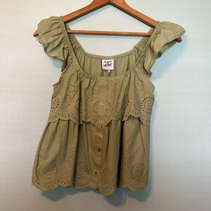 Planet Heart Eyelet Top